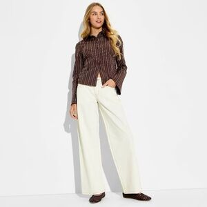 NWT Wild Fable White Low Rise Wide Leg Baggy Jeans 6